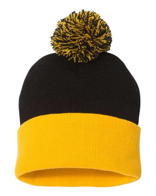 Pom-Pom Doubled Beanies with logo x6