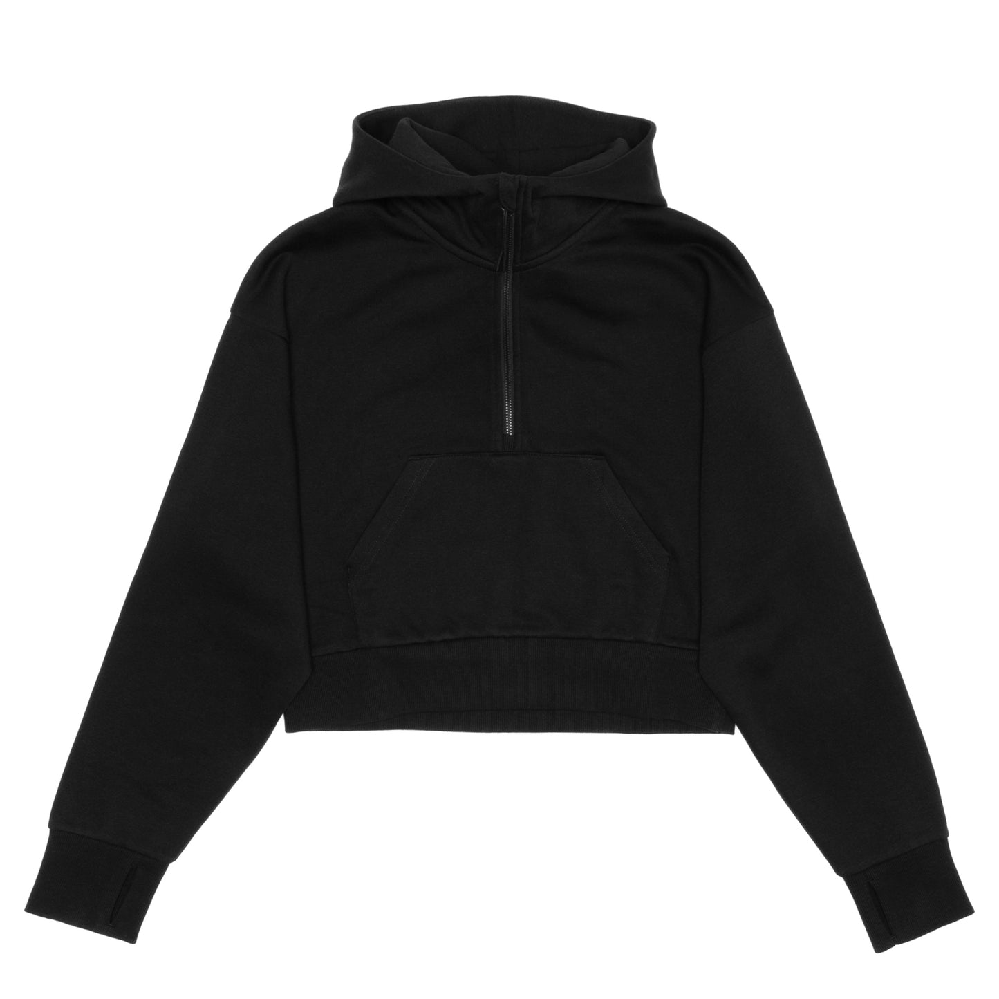 Women's Hoodie Zipped Crop Top