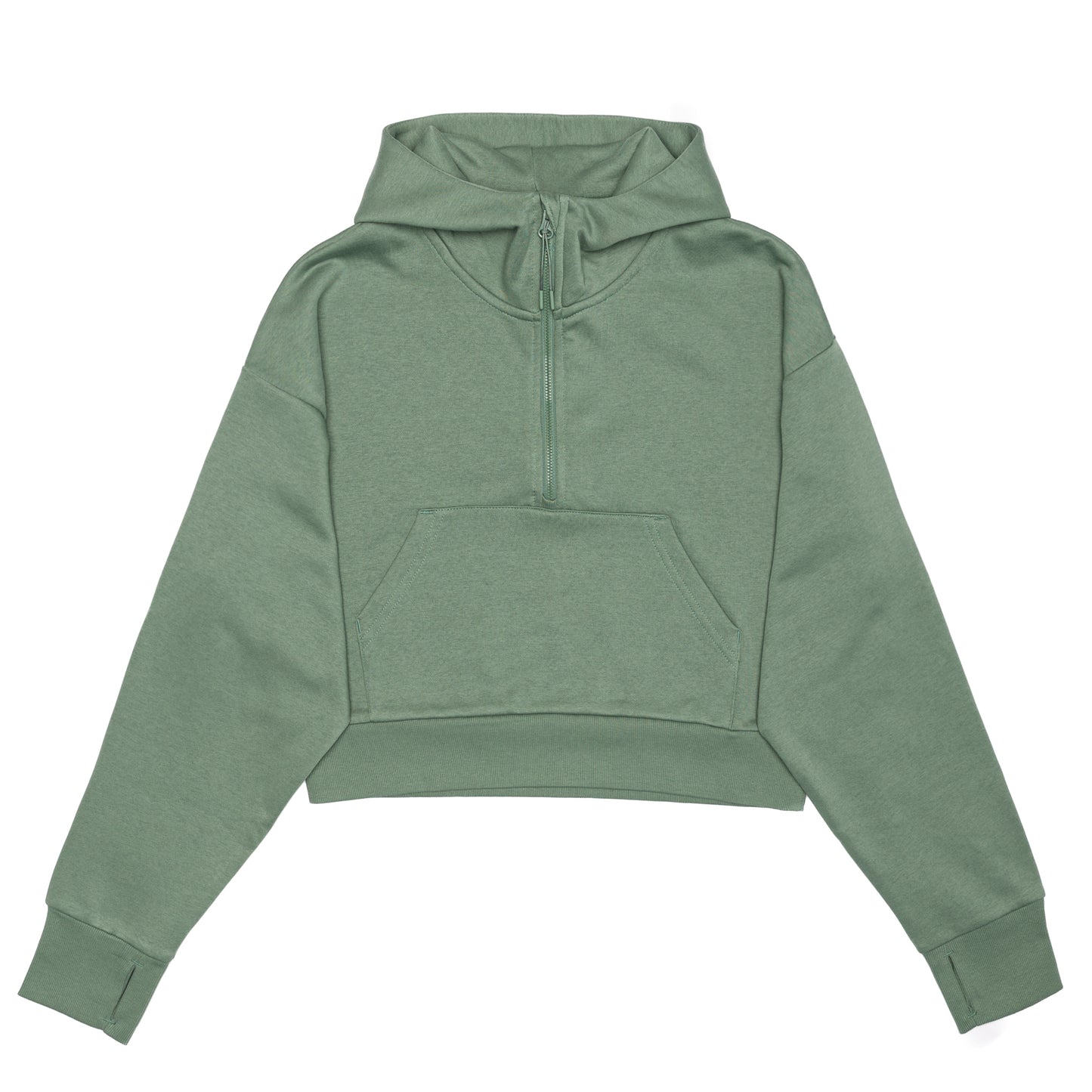 Women's Hoodie Zipped Crop Top