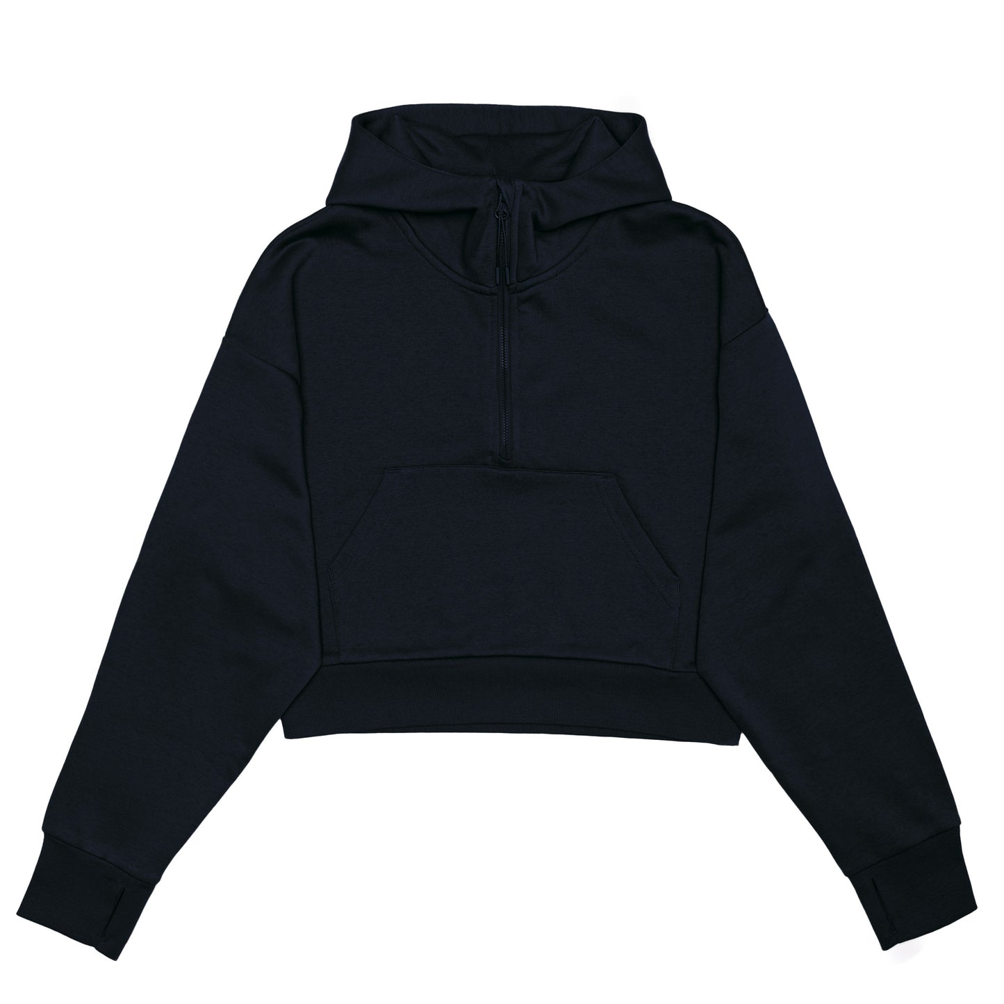 Women's Hoodie Zipped Crop Top