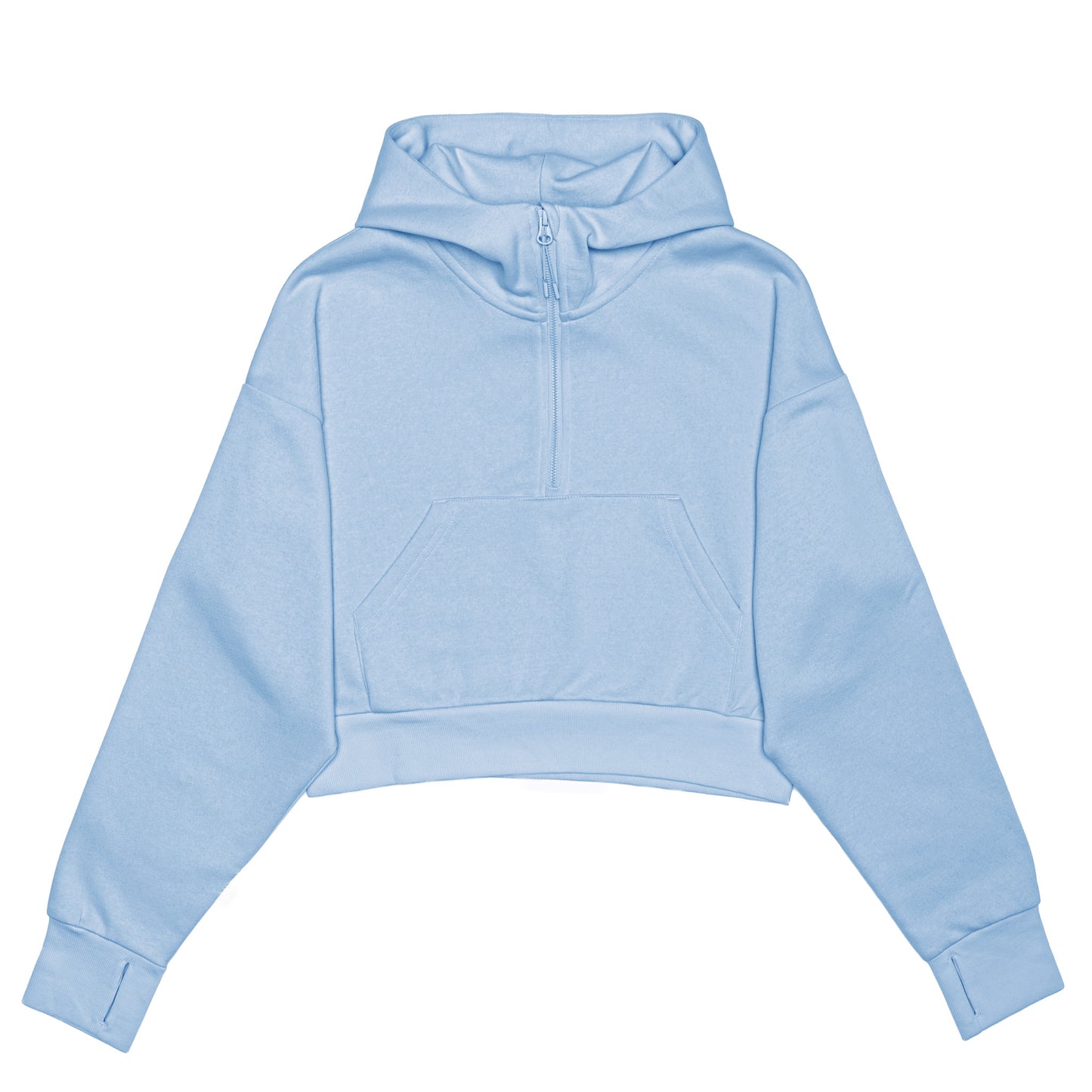 Women's Hoodie Zipped Crop Top