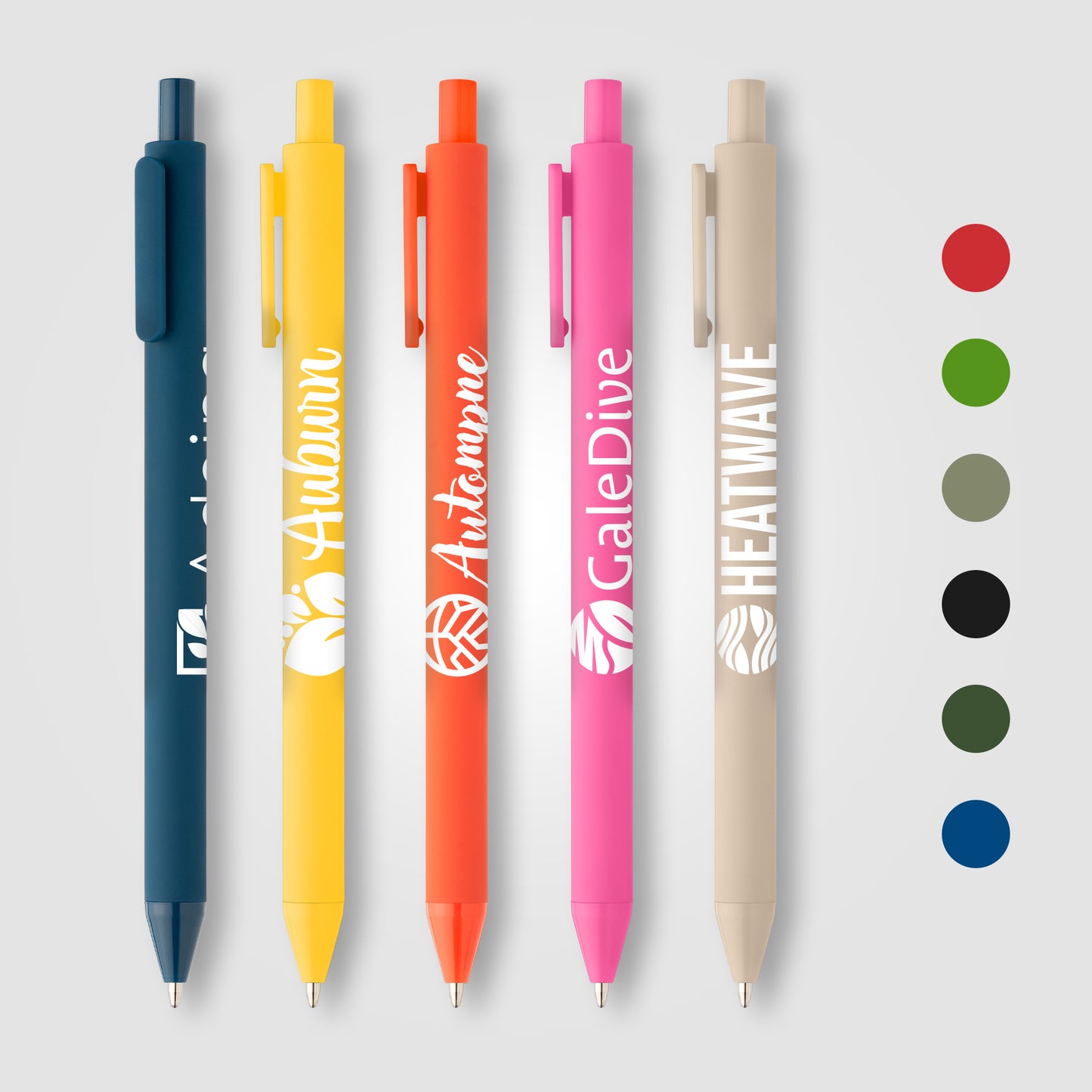 Bloom Soft Touch Pen – White Logo – 250 units