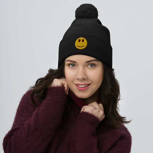 Pom-Pom Doubled Beanies with logo x6
